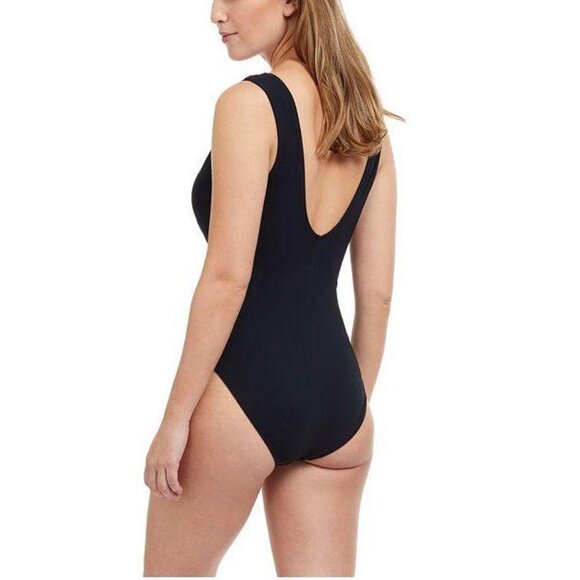 NWT Profile by Gottex Women's Black Palm Springs One Piece Swimsuit Size 8 - Picture 2 of 3